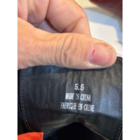 Jeffrey Campbell Red Leather Desperado Lace Up Boots Size 5.5 - Picture 10 of 16